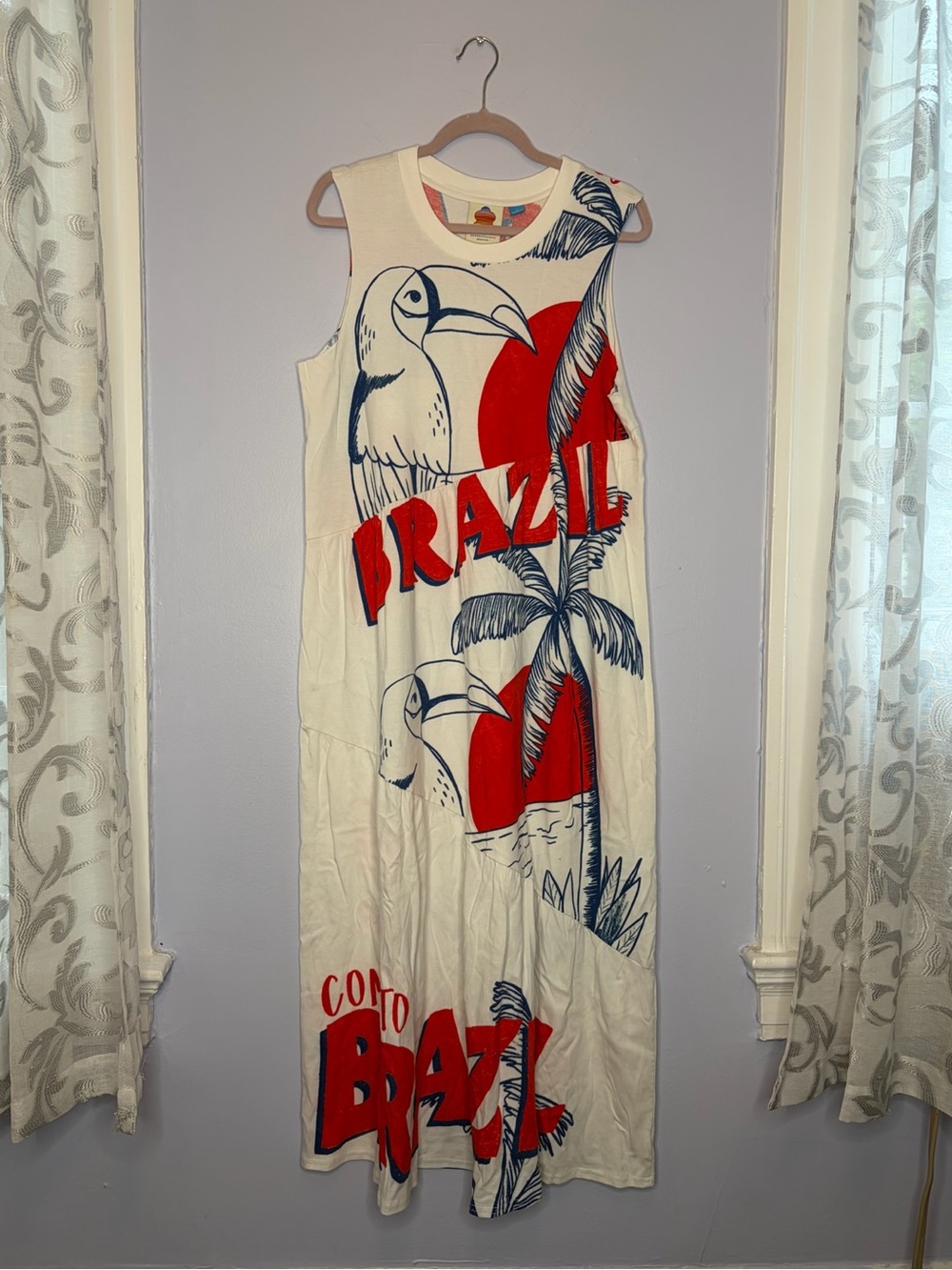 Farm Rio Sleeveless Graphic Brazil Dress Size Medium - Picture 4 of 9